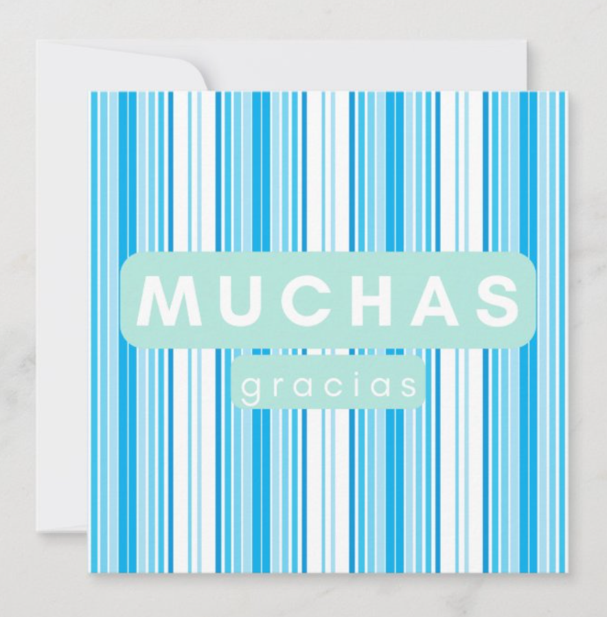 Flat Notecards, Striped Squares